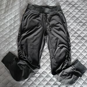 Athleta Attitude Pant Black Women Size 2 Jogger Ruched Leg Drawstring Yoga Pants